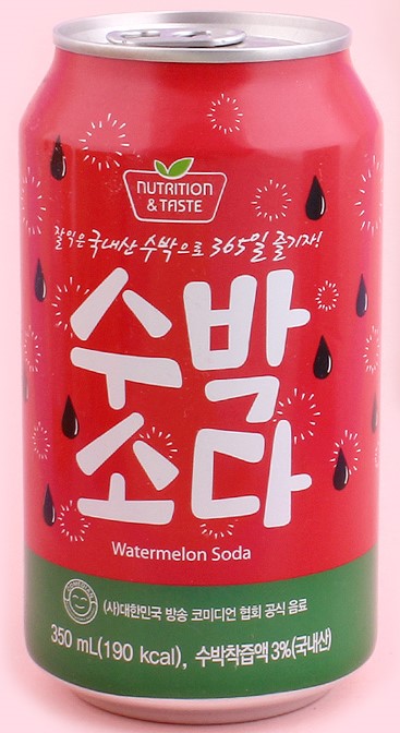 SAMJIN【西瓜汁汽水】韩国进口 碳酸饮 350ml